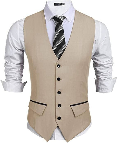 Coofandy Slim Fit Waistcoat (US Only) Vest coofandy Light Khaki S 