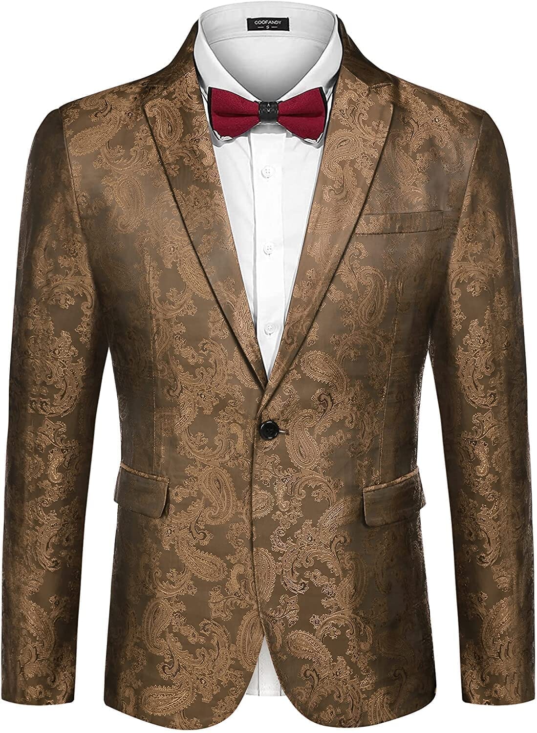 Coofandy Lapel Stylish Suit Jacket (US Only) Blazer coofandy Gold S 