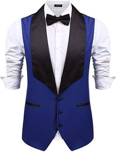 Coofandy V-Neck Slim Fit Suit Vests (US Only) Vest coofandy Blue S 