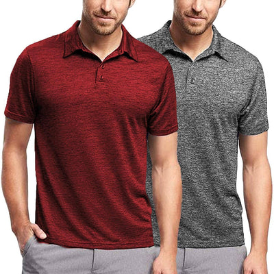 Coofandy 2-Pack Polo Shirts (US Only) Polos coofandy Red/Dark Grey S 