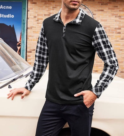 COOFANDY Men's Long Sleeve Polo Shirt 3 Button Up Knit Sweater