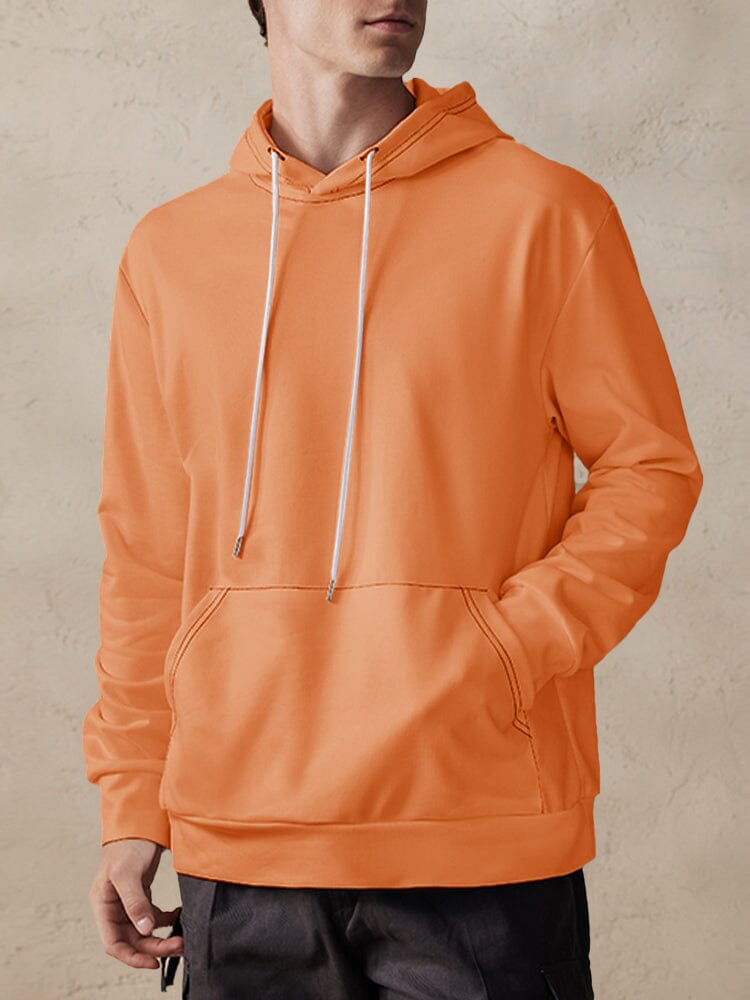 Casual Simple Pullover Hoodie Hoodies coofandystore Orange S 