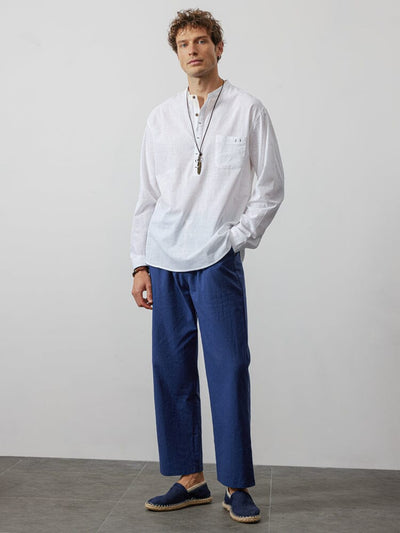 loose straight linen style pants Pants coofandystore 