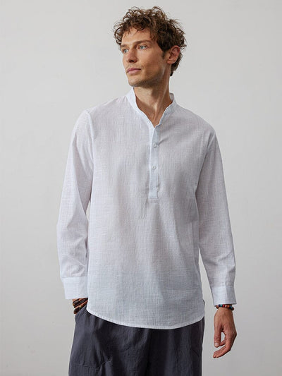 Button Cotton Linen Top Shirts & Polos coofandystore 