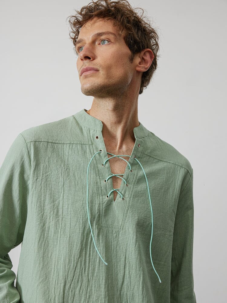 Coofandy V Neck Shirt - Casual Cotton Linen. Lightweight & Breathable ...