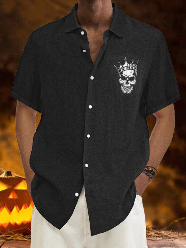 Halloween Pattern Short Sleeves Shirt 17 coofandystore Black M 