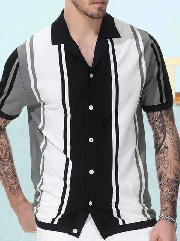 Coofandy Knit Short Sleeves Shirt Shirts coofandystore Black S 