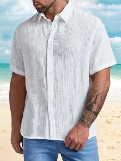 wrinkled slim fit shirt top coofandystore White M 