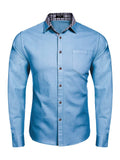 Long-Sleeve Denim Dress Shirt Shirts coofandy 