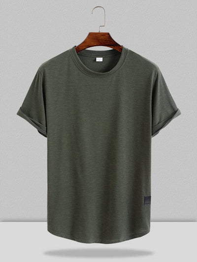 Casual Round Neck T-shirt coofandystore Green S 