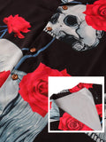 Coofandy Rose Skull Lapel Short Sleeve Shirt Shirts coofandystore 