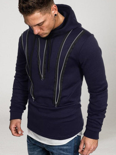 Coofandy Muscle Cotton Style Hoodie coofandy Navy Blue M 
