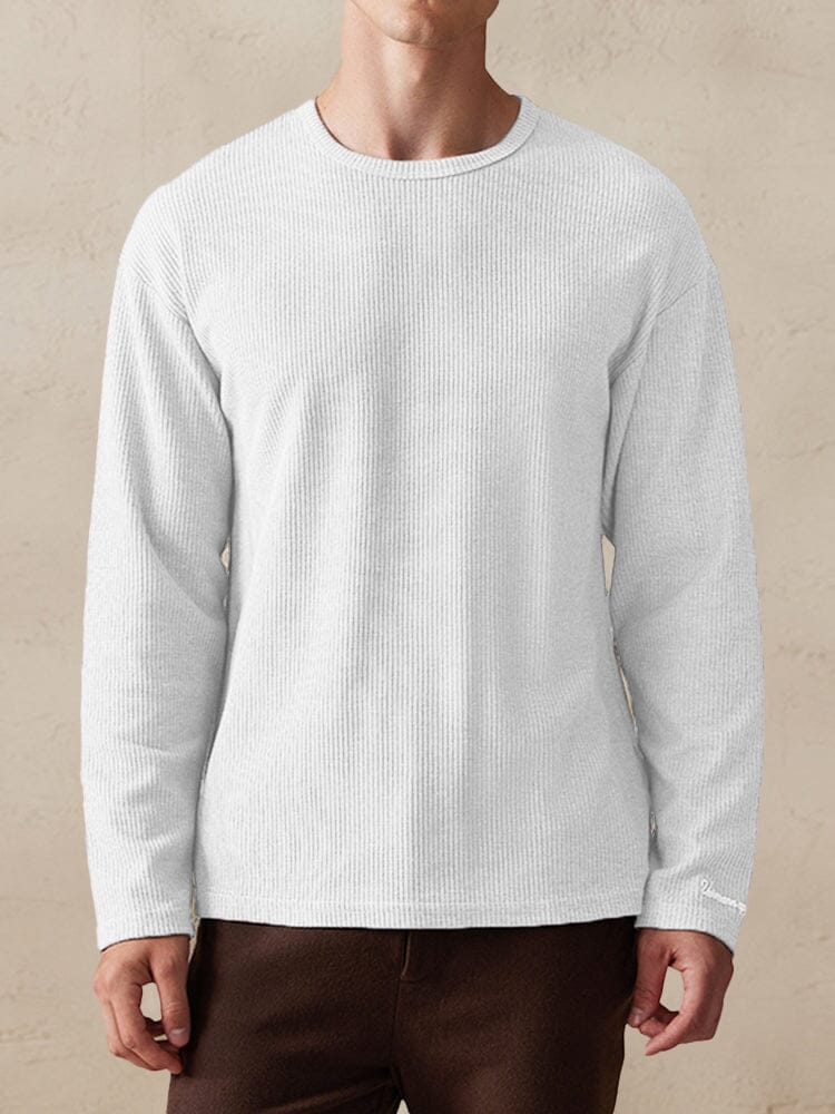 Casual Ribbed Pitted Sweatshirt Hoodies coofandy White M 