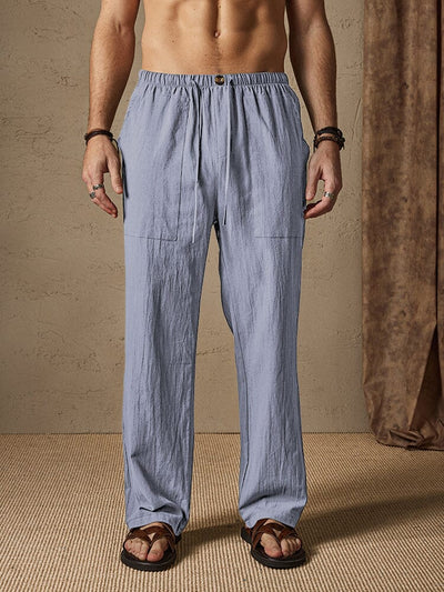 Casual Cotton Linen Style Pants Pants coofandystore Blue S 