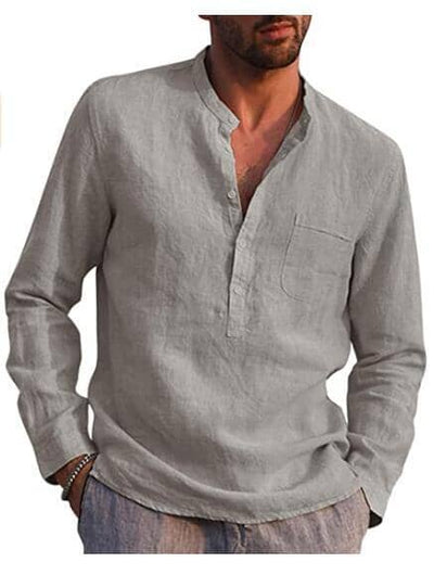 Coofandy Cotton Style Long Sleeve Shirt Shirts coofandy Grey M 