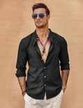 Coofandy Long Sleeve Button Down Shirt Shirts coofandy Black M 