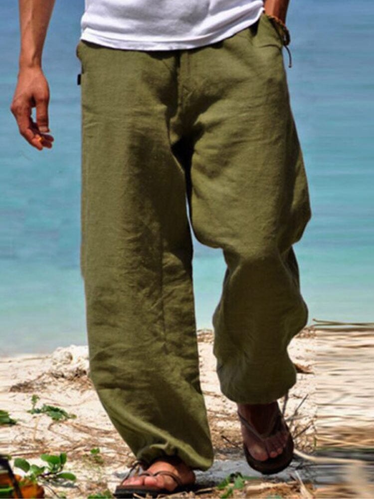 Coofandy Cotton Beach Casual Trousers coofandy Army Green XS 