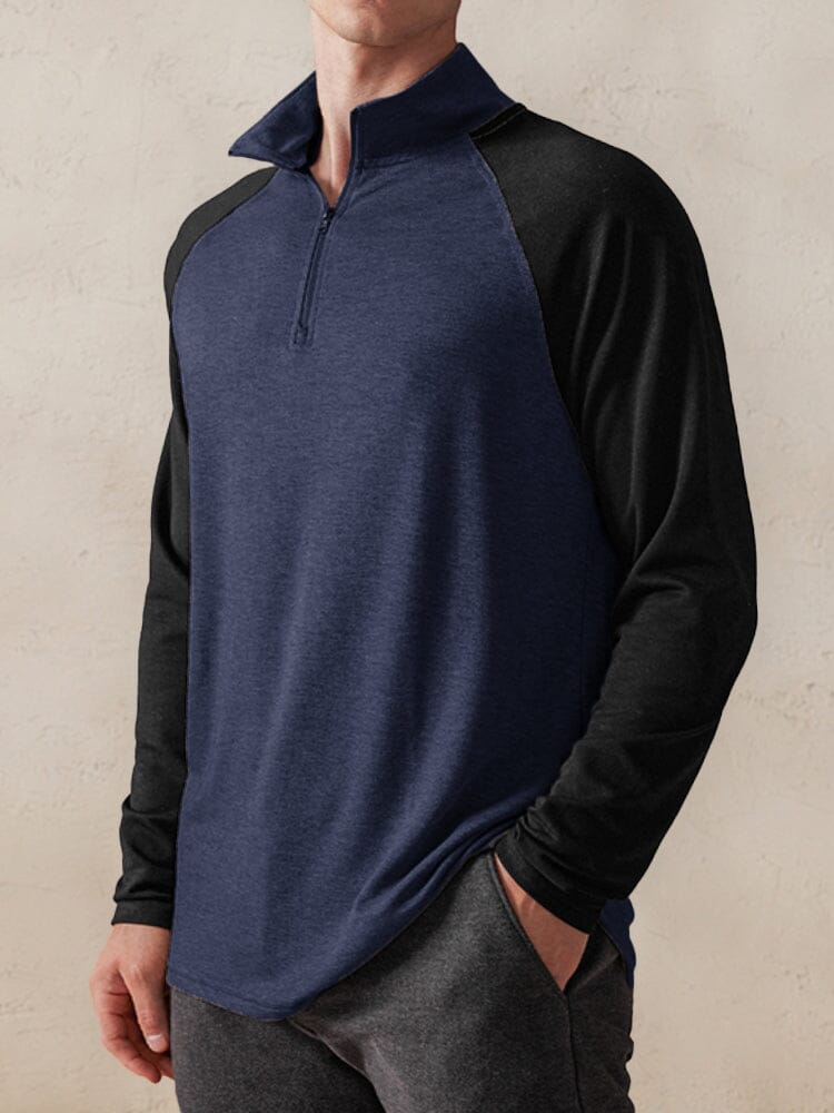 Stylish Two-Tone Polo Shirt Polos coofandy Royal Blue S 