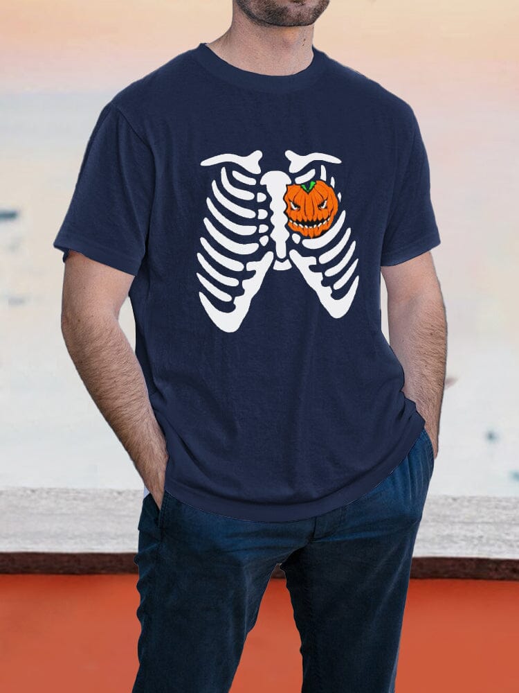 Halloween Pattern T-Shirt 6 coofandystore Navy Blue S 