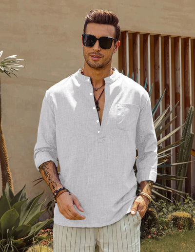 Coofandy Cotton Style Long Sleeve Shirt Shirts coofandy White M 