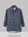 Coofandy Coffee Bean Pattern Shirt coofandystore Navy Blue S 
