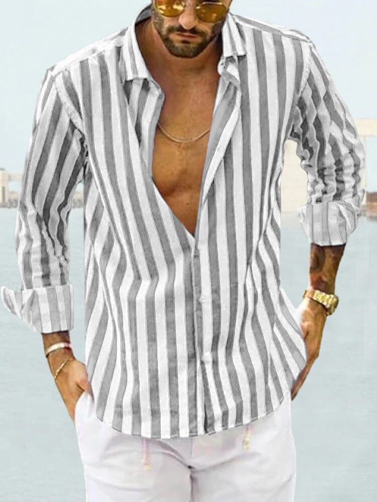 Coofandy Striped Cotton Style Shirt 3 Shirts coofandy Grey S 
