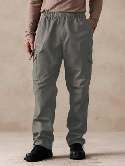 Casual 100% Cotton Multi Pockets Pants Pants coofandystore Grey M 