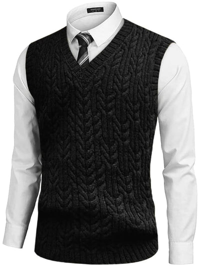 Coofandy V-neck undershirt business warm vest Sweaters coofandystore Black S 