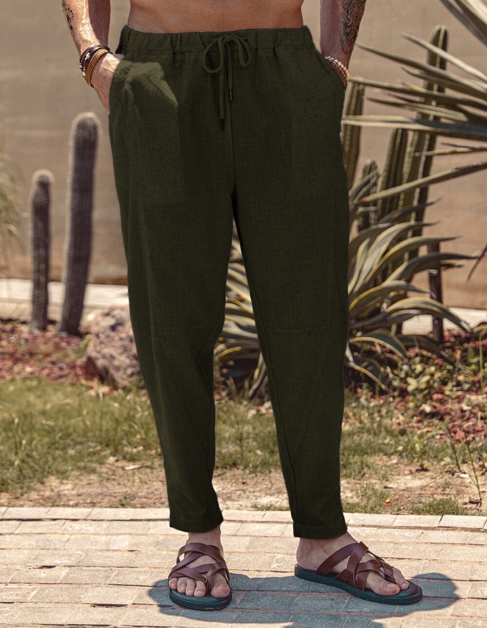 Coofandy Linen Style Beach Pants (US Only) Pants coofandy Army Green S 
