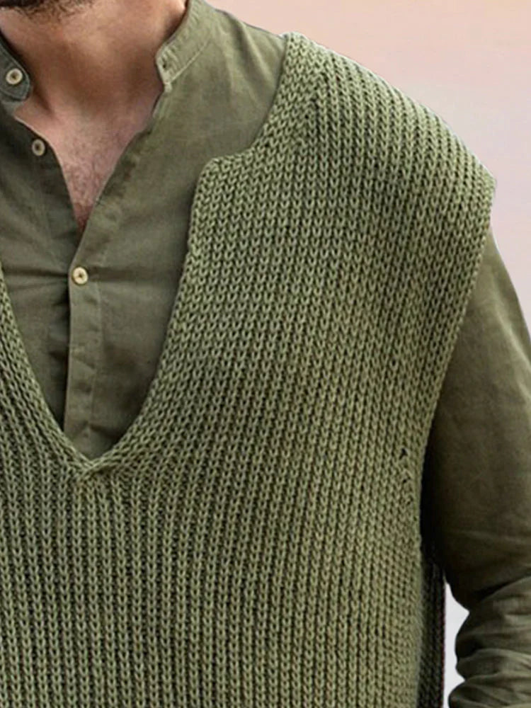 Sleeveless Oversized Knit Vest Sweater coofandystore 