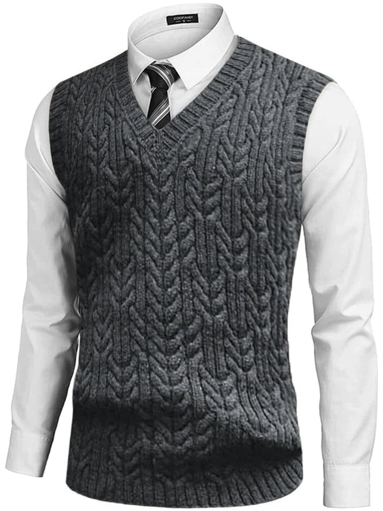 Coofandy V-neck undershirt business warm vest Sweaters coofandystore Grey S 