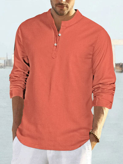 Coofandy Loose V Neck Shirt Shirts coofandy Orange Red M 