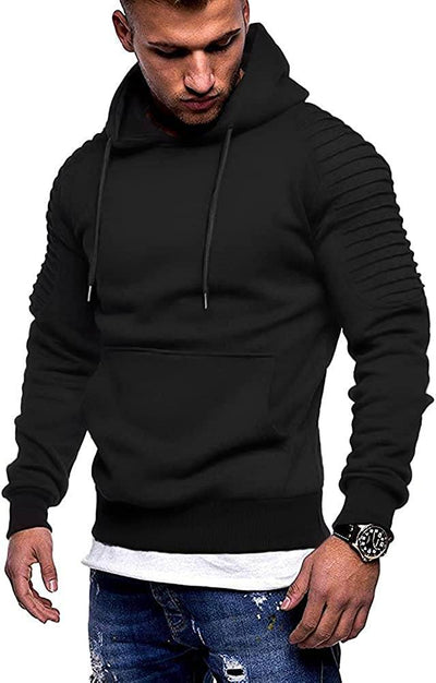 COOFANDY Men's Workout Hoodie Lightweight Gym Athletic Sweatshirt Fashion Pullover Hooded With Pocket Coofandy's Black X-Small 