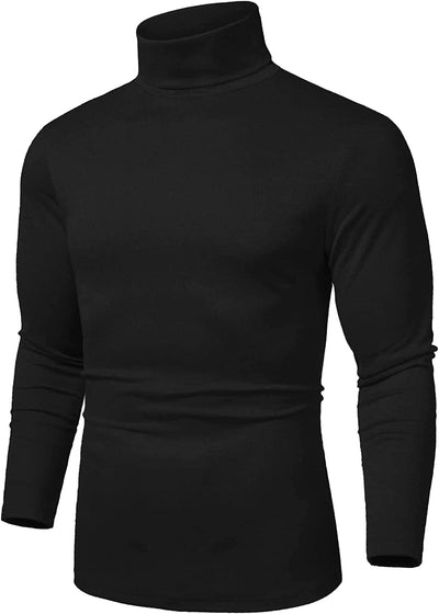 Slim Fit Basic Turtleneck Knitted Pullover Sweaters (US Only) Sweaters COOFANDY Store Black S 