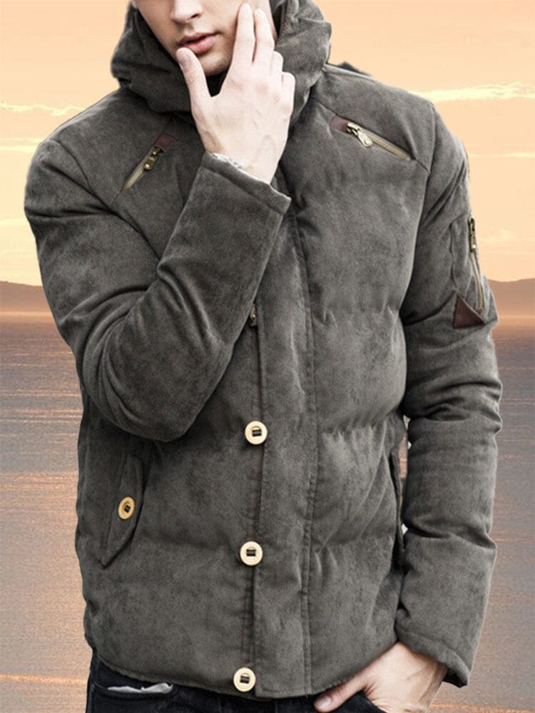 Hooded Corduroy Warm Jacket Coat coofandystore 