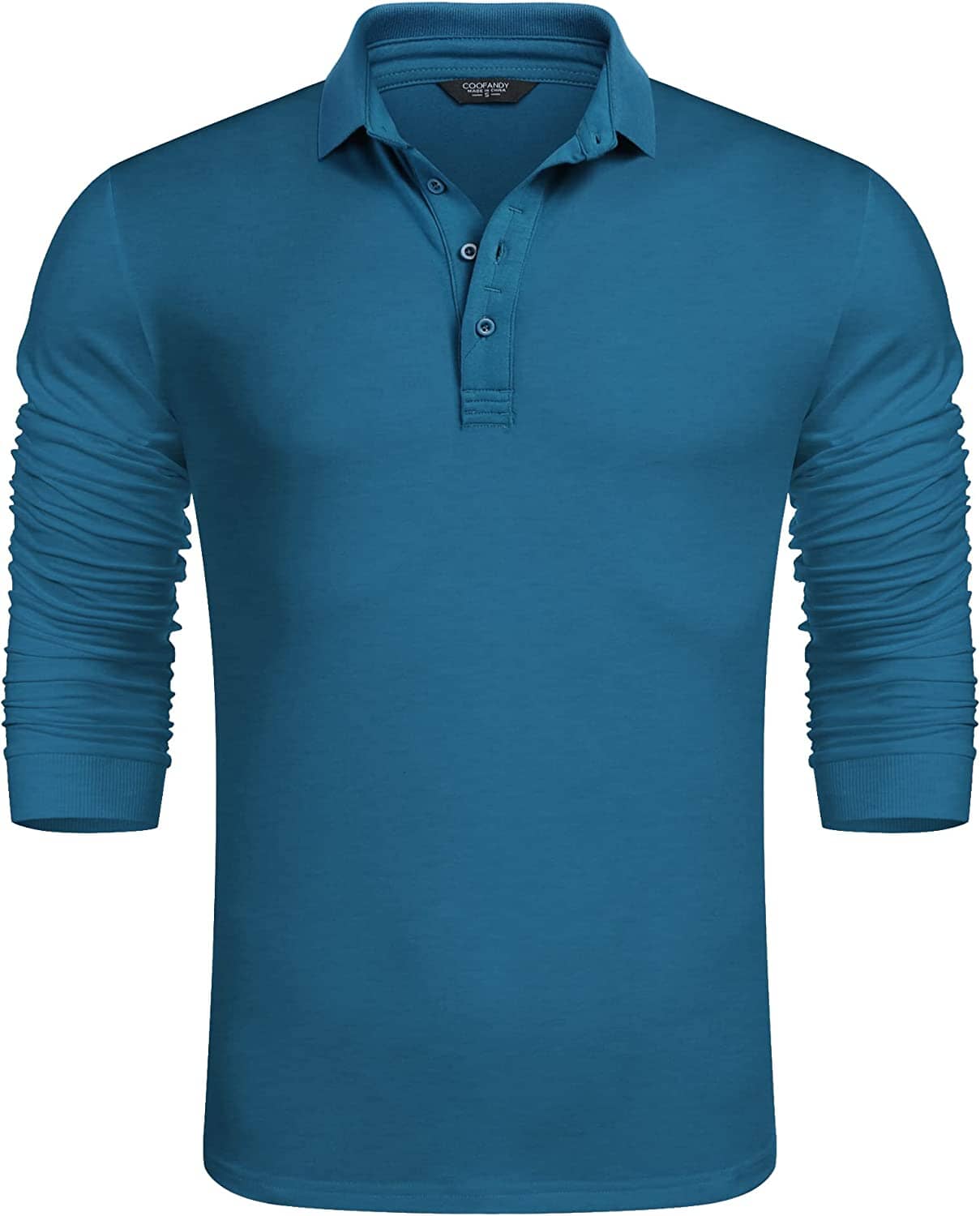 Slim Fit Cotton Polo Shirt (US Only) Shirts & Polos COOFANDY Store Peacock Blue S 