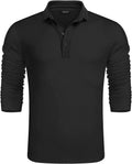 Slim Fit Cotton Polo Shirt (US Only) Shirts & Polos COOFANDY Store 02-black Solid XL 