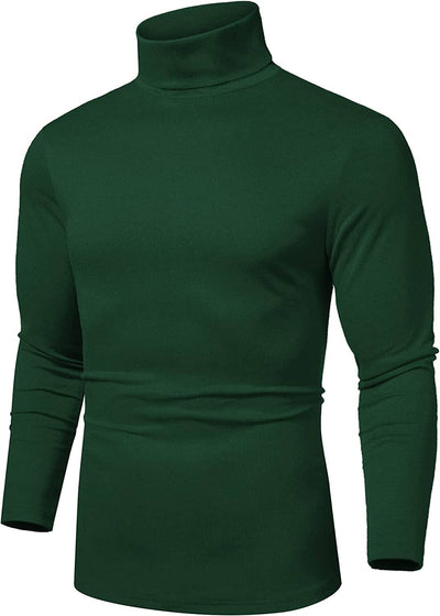 Slim Fit Basic Turtleneck Knitted Pullover Sweaters (US Only) Sweaters COOFANDY Store Green S 