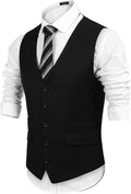 Slim Fit Business Suit Vest (US Only) Vest COOFANDY Store 