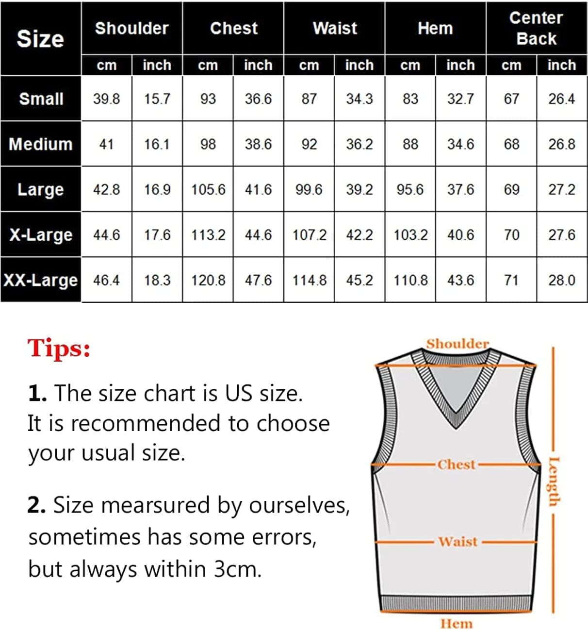 V Neck Sleeveless Knitted Pullover Vest Sweater (US Only) Vest COOFANDY Store 