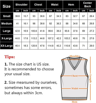 V Neck Sleeveless Knitted Pullover Vest Sweater (US Only) Vest COOFANDY Store 