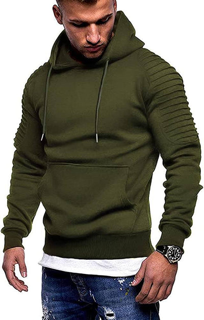 COOFANDY Men's Workout Hoodie Lightweight Gym Athletic Sweatshirt Fashion Pullover Hooded With Pocket Coofandy's B_army Green X-Small 