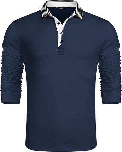 Slim Fit Cotton Polo Shirt (US Only) Shirts & Polos COOFANDY Store 01-navy Blue S 