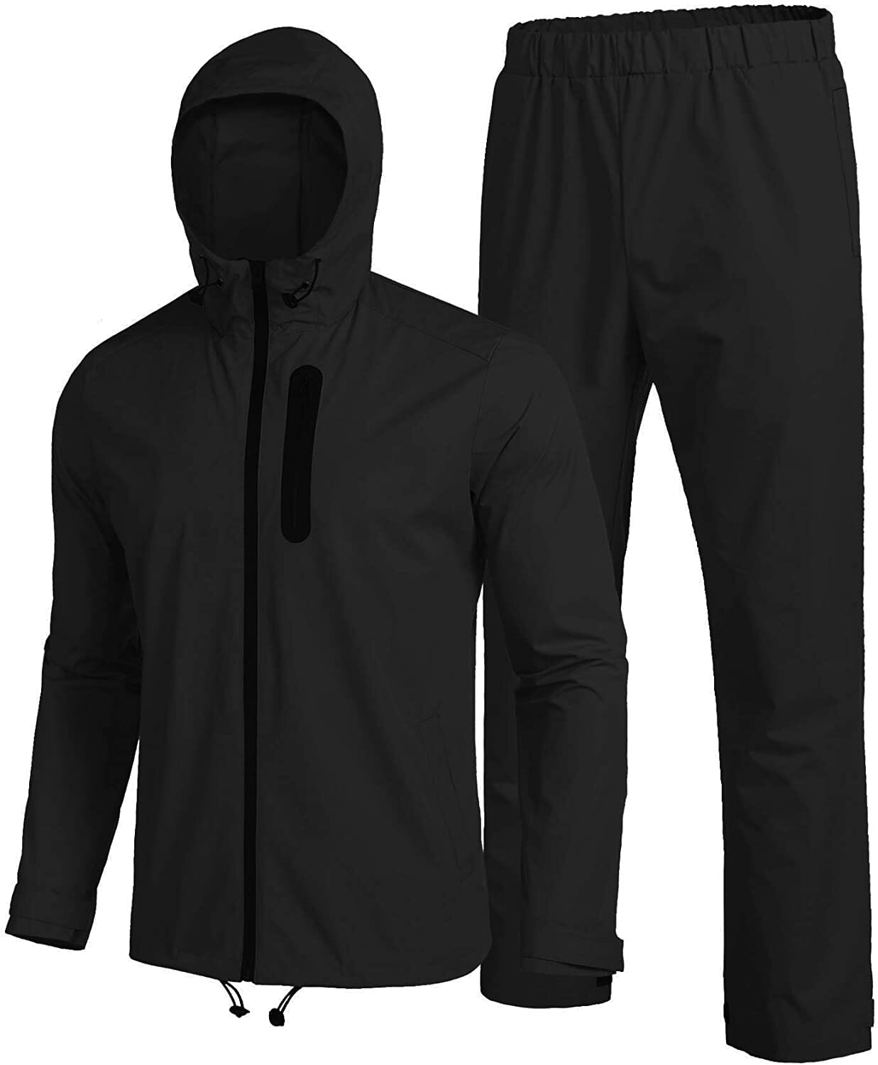 Waterproof Lightweight Camping Rain Suit (US Only) Sports Set COOFANDY Store Black S 