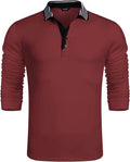 Slim Fit Cotton Polo Shirt (US Only) Shirts & Polos COOFANDY Store Wine Red S 