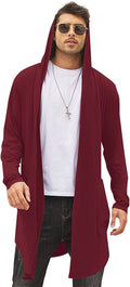 Long Hooded Shawl Collar Overcoat with Pockets (US Only) Sweaters Coofandy&