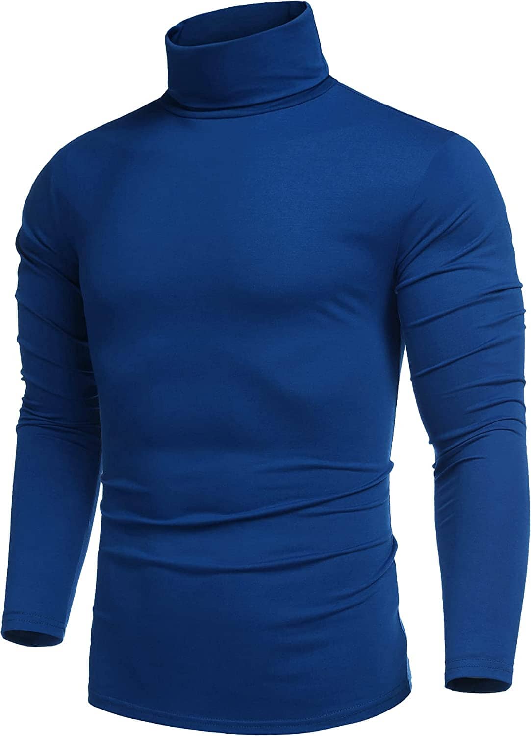 Slim Fit Turtleneck Basic Cotton Sweater (US Only) Sweaters COOFANDY Store Royal Blue S 