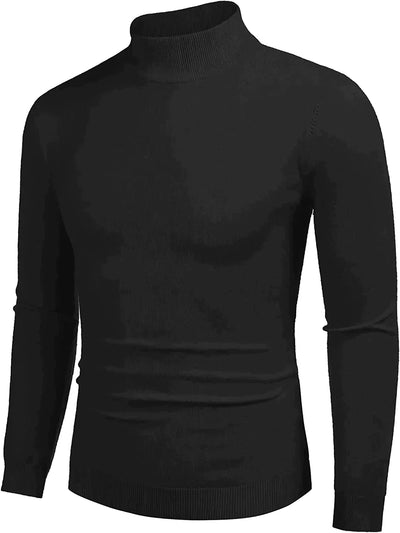 Turtleneck Pullover Basic Knitted Thermal Sweaters (US Only) Sweaters COOFANDY Store Black XS 