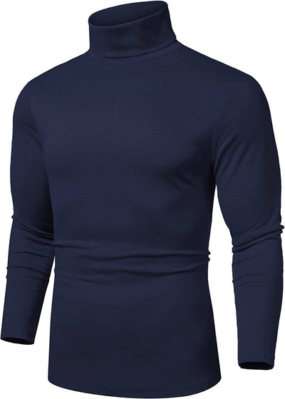 Slim Fit Basic Turtleneck Knitted Pullover Sweaters (US Only) Sweaters COOFANDY Store Navy S 