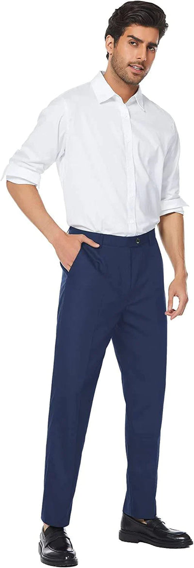 Classic Fit Flat Front Straight Pants (US Only) Pants COOFANDY Store 
